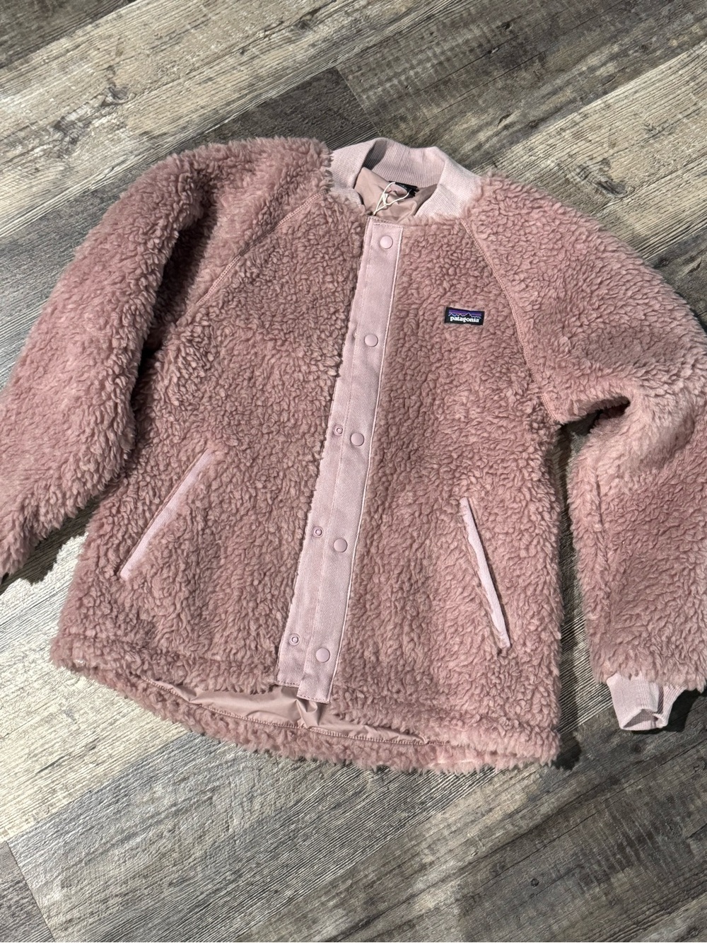 Patagonia Kids Pink Sherpa Puffer Jacket